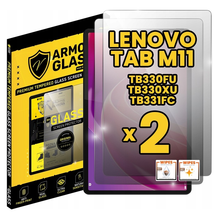 Set 2x Folii protectie ArmorGlass pentru LENOVO TAB M11 10.95" 11" 2024, 9H, transparent
