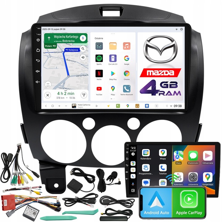 Radio auto NCS D9 Android 4GB LTE pentru Mazda 2 2007-2014