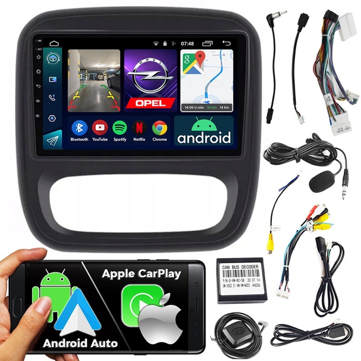 Radio auto NCS 2DIN RS-305, navigatie Android, pentru Opel Vivaro B 2014-2019