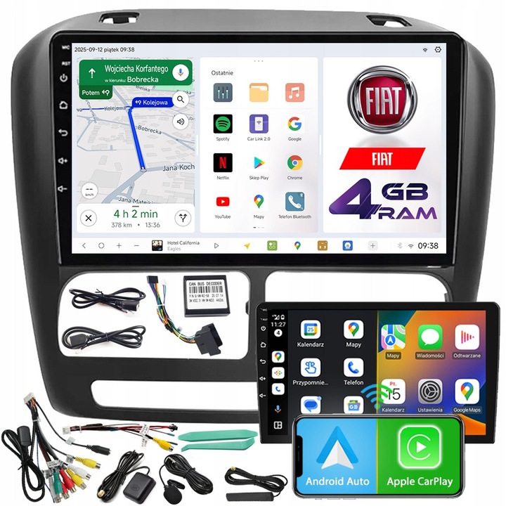 Navigatie GPS NCS D9 pentru Fiat Doblo 2010-2015, Android, 4GB, LTE
