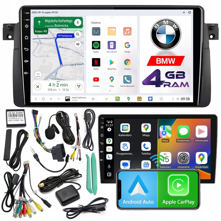 Navigatie GPS NCS D9 Android 4GB LTE pentru BMW E46 1998-2005