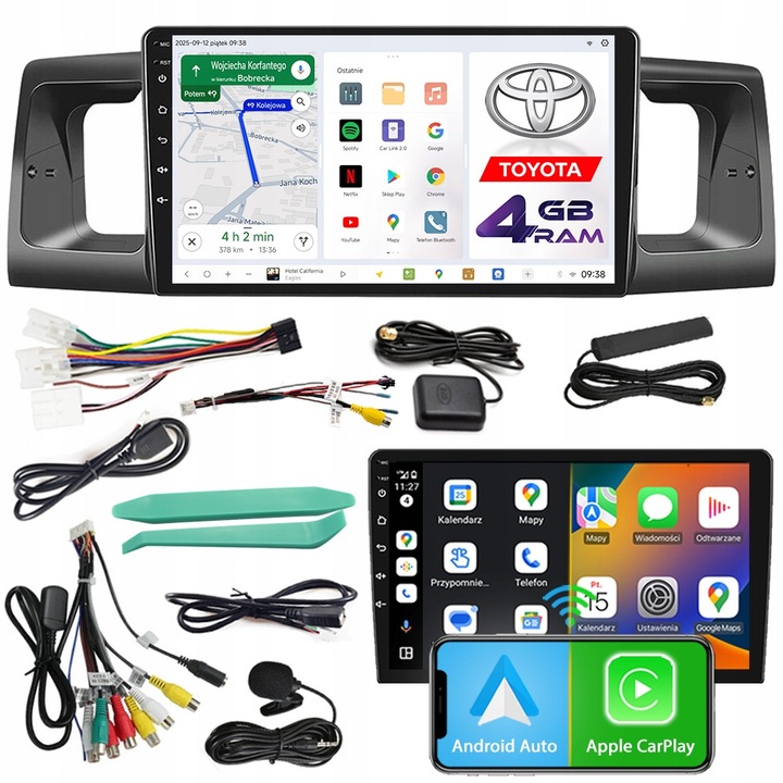 NCS D9 Android 4GB LTE autórádió Toyota Corolla E12 2001-2007-hez