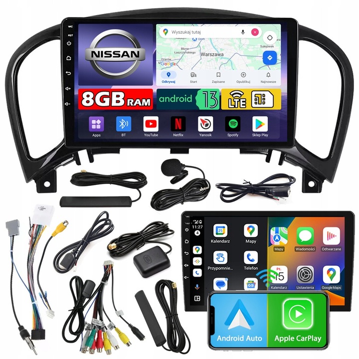 Radio auto NCS ZQ9, 9" QLED, 8GB RAM, LTE, pentru Nissan Juke 2010-2019