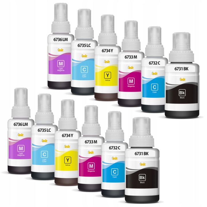 12x Tusuri 4INK készlet Epson nyomtatókhoz, CMYK, 70ml mindegyik