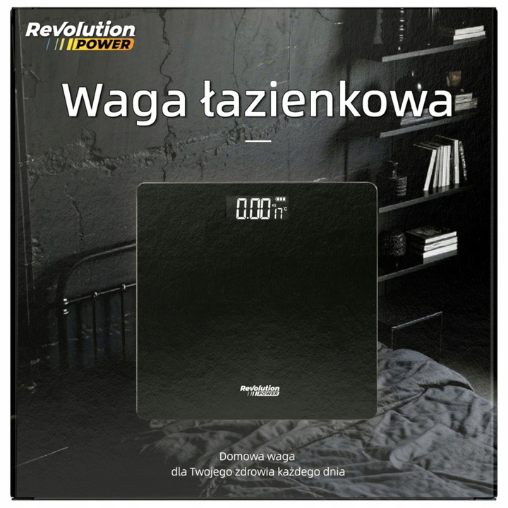 Кантар за тяло NM Revolution B549, стъкло, тънък дизайн, капацитет 180 кг, точност 50 гр, черен