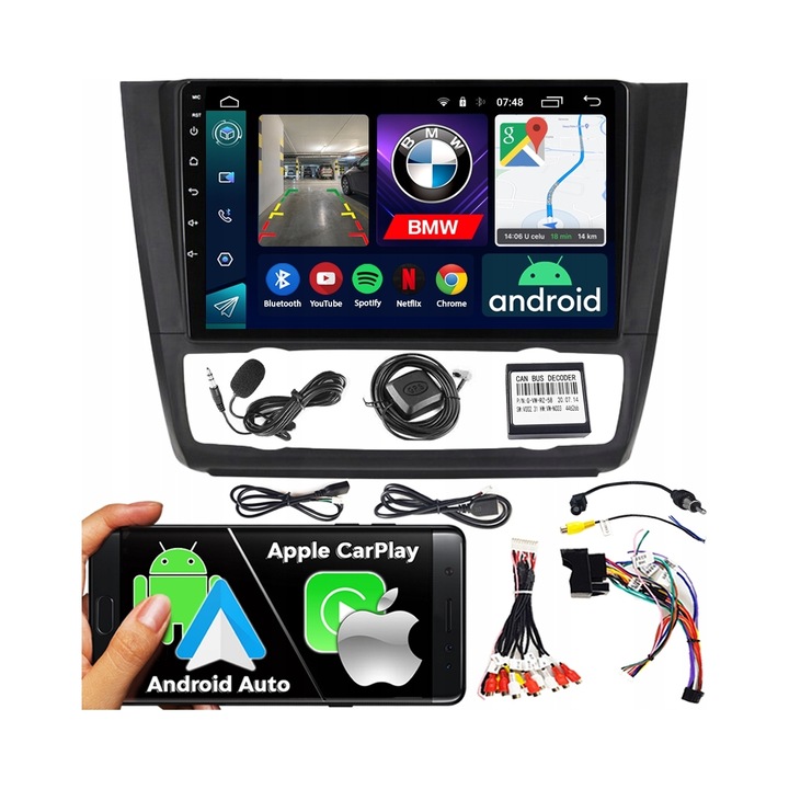 NCS RS-305 multimédia állomás, 9", 4-magos processzor, 2GB RAM, Android, BMW 1 E81 E82 E87 E88 modellekhez