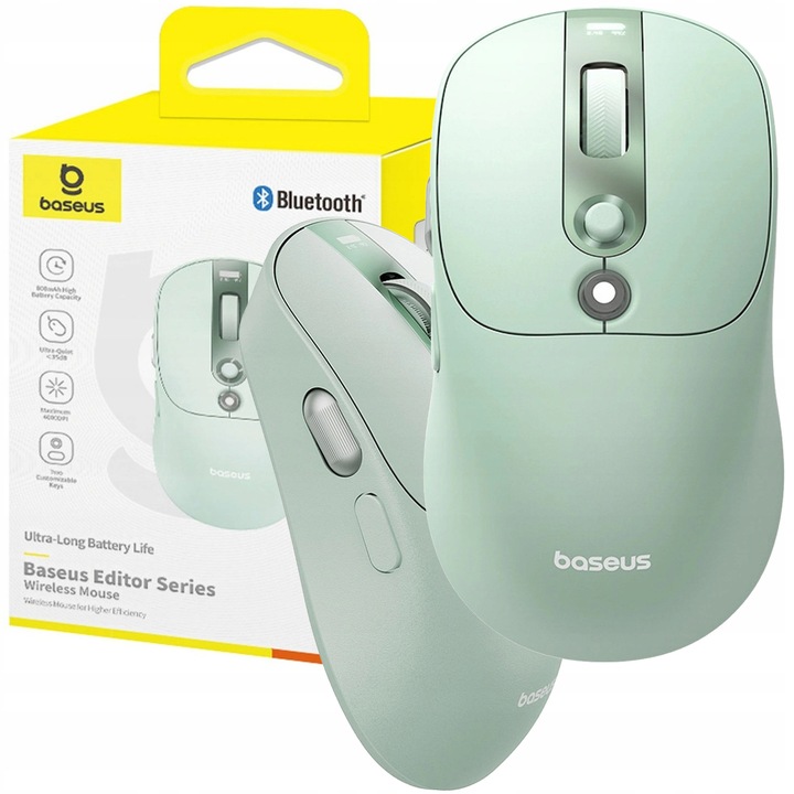 BASEUS vezeték nélküli egér, Bluetooth, USB-C, 800mAh, OLED akkumulátor kijelző