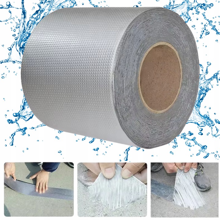 Banda butilica autoadeziva, 5m x 5cm, rezistenta la apa si conditii atmosferice, set