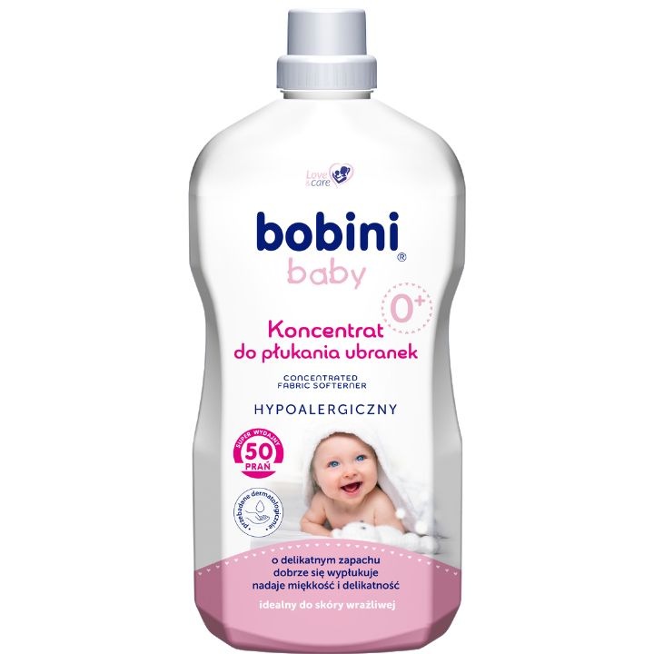 Bobini Baby hipoallergén öblítő, 1,8l, gyermekruhákhoz, színezékmentes, pamuttejjel