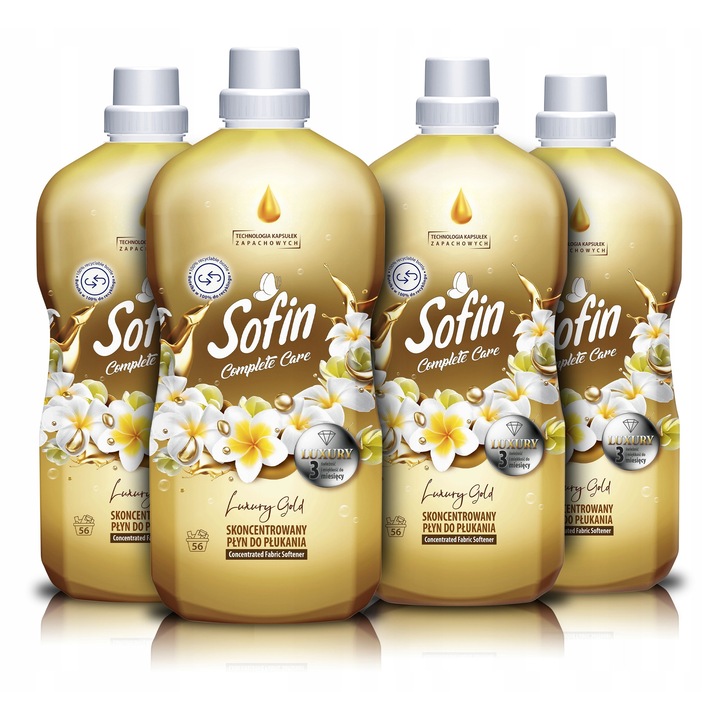 Balsam de rufe Sofin Luxury Gold 1,4L x4, parfum floral, 56 spalari