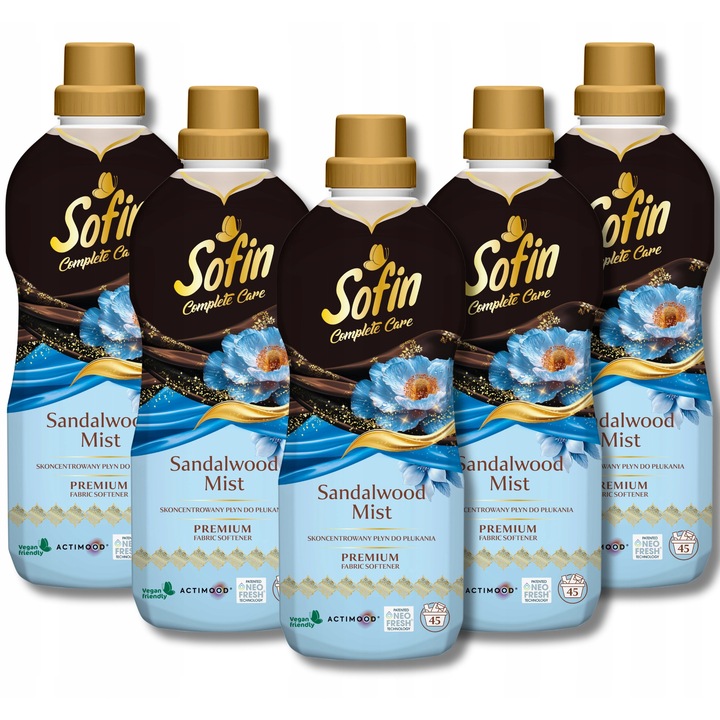 Sofin Sandalwood Mist öblítő 0,81L, 5 darabos szett, orientális illat, Neofresh technológia