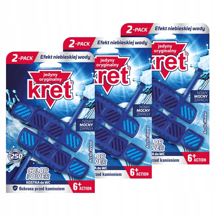 Kret WC Színező Akasztó Arctic Waters 40g x6, kék, 6+ACTION, semlegesíti a szagokat