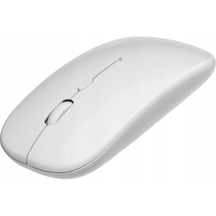 Egér Bluetooth NANO, vezeték nélküli, ergonomikus, 800-1600 DPI, fehér