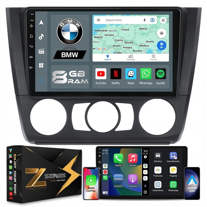 Navigatie GPS NCS ZQ9 Android 8GB LTE 9" pentru BMW 1 E81 E82 E87 E88 2004-2013
