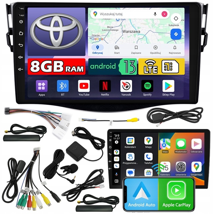 Radio auto NCS ZQ9, 9" QLED, 8GB RAM, LTE, pentru Toyota RAV4 2006-2012