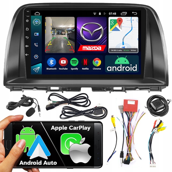 NCS 2DIN autórádió Mazda CX-5 2012-2016-hoz, Android, 7" érintőképernyő, 2GB RAM, 32GB ROM