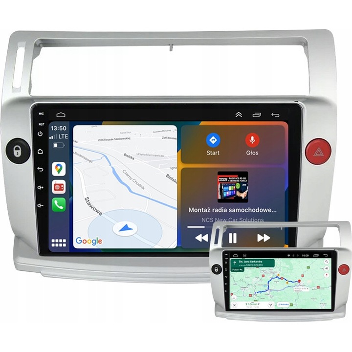 NCS 2DIN autórádió Citroen C4 2004-2010, 7" érintőképernyő, Android 12, Bluetooth, teljes készlet