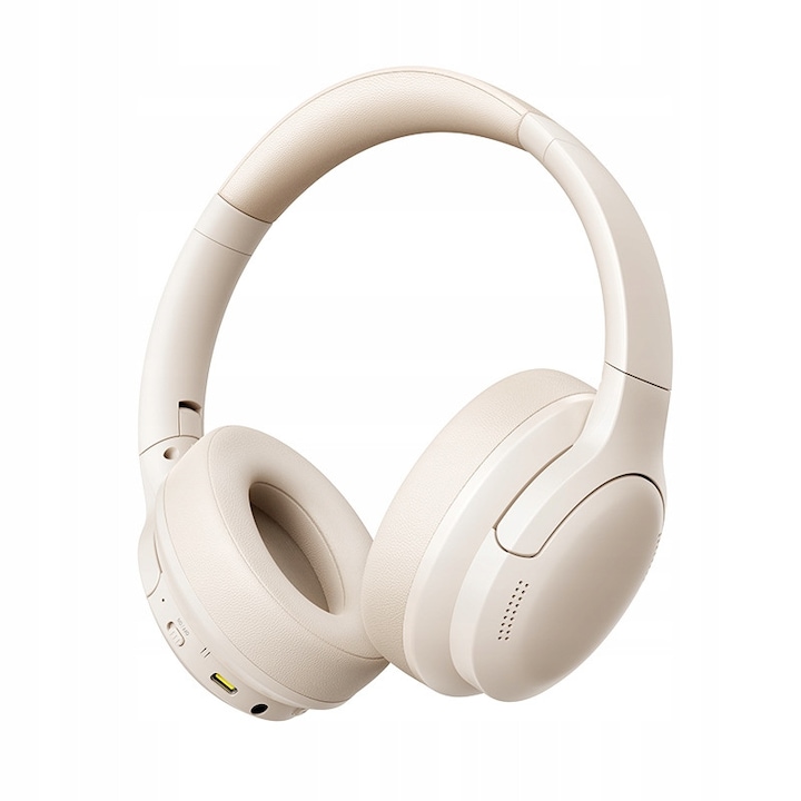 Baseus Bass BH1 Lite vezeték nélküli fejhallgató, 200% basszus, Bluetooth 6.0, fehér, 75 óra üzemidő