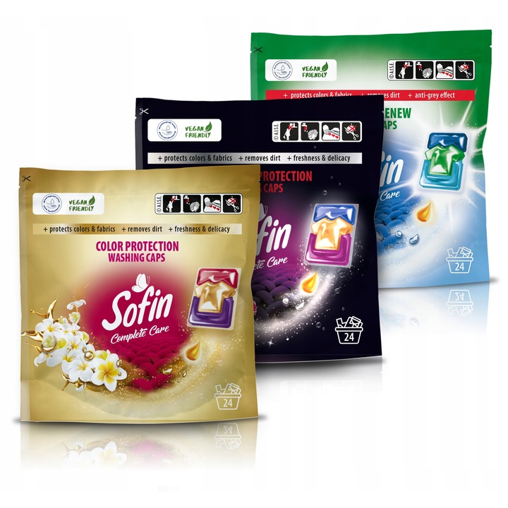 Sofin Mosókapszula Szett 3x24db, Színvédelem, Fehér, Fekete, Színes