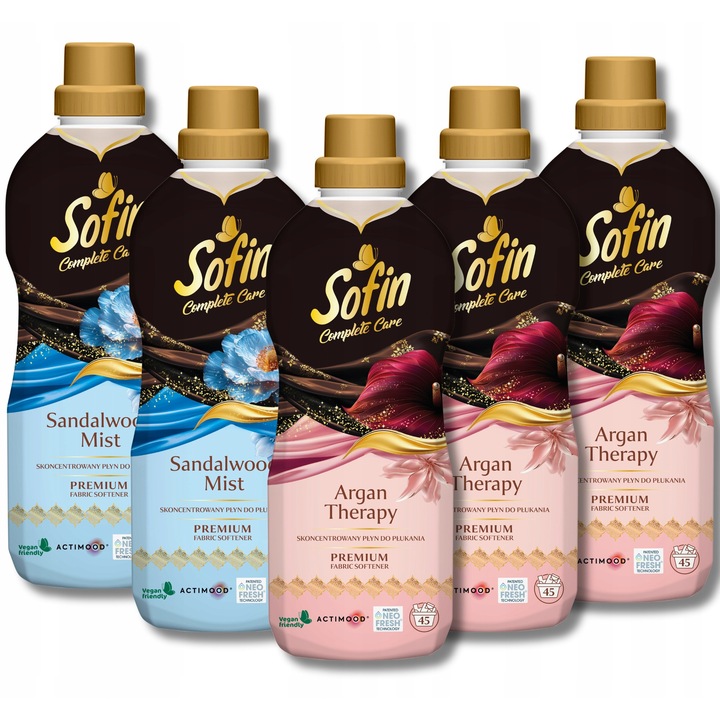 Sofin öblítő szett, Argan Therapy és Sandalwood Mist, 0,81l x 5db, orientális illat