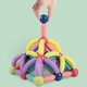 Set de constructie magnetica MalPlay, 120 elemente, stimuleaza creativitatea, coordonare mana-ochi, multicolor, 37x24x6cm