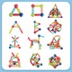 Set de constructie magnetica MalPlay, 120 elemente, stimuleaza creativitatea, coordonare mana-ochi, multicolor, 37x24x6cm