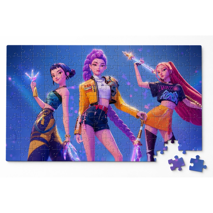 Puzzle K-Pop Demon Hunters, A4 formátum, 90 darab, 29cm x 20cm