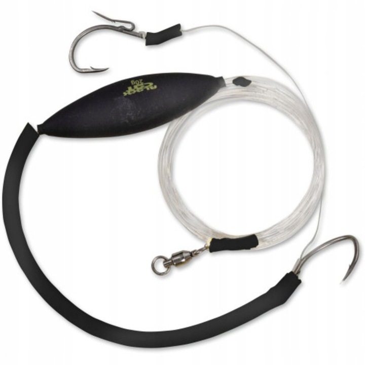 Pripon sumowy Black Cat Anti Tangle Rig 2m, 2 carlige, 6/0, negru