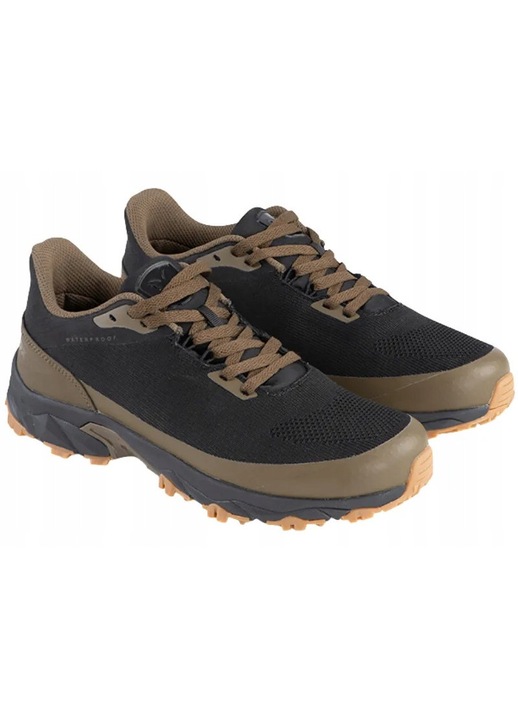 FOX férfi sportcipő, Explorer Trainer V2 modell, strapabíró, vízálló, fekete/khaki, textil és szintetikus anyag