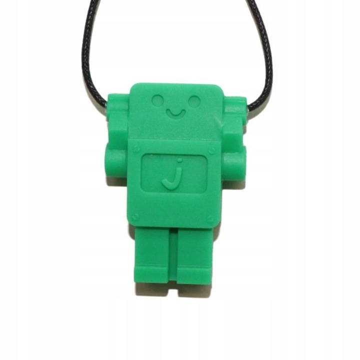 Jucarie pentru dentitie, Jellystone, robot din silicon, 36cm, verde, 3,5x5cm