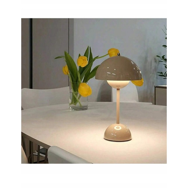 Сива LED настолна лампа SHEIN, 30 см