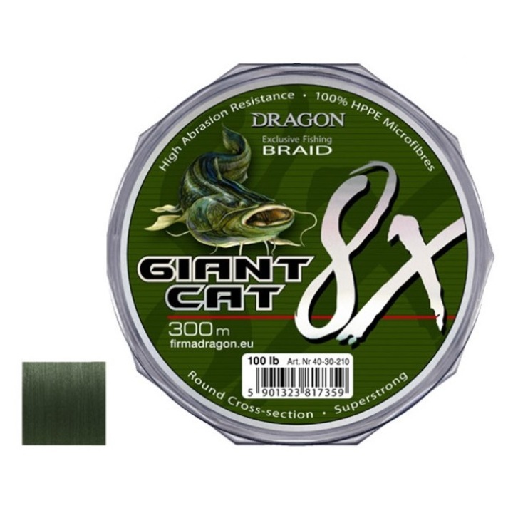 Dragon Giant Cat 8X, horgászzsinór, 100lb, 300m, sötétzöld