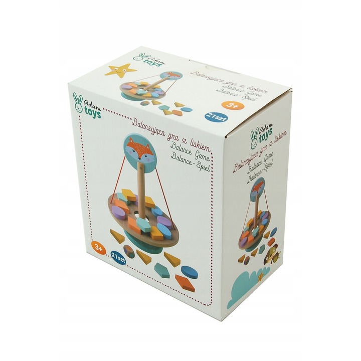 Egyensúlyozó játék, Adam Toys, 18 színes kockával, 20x28cm, 3+ éves gyermekeknek