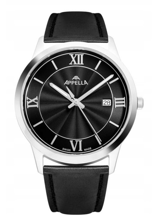 Ceas barbatesc Appella L12005.5264Q elegant negru 41x8mm