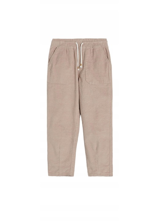 Pantaloni copii, Reserved, conici, cu buzunare, bej, texturat, 116 CM