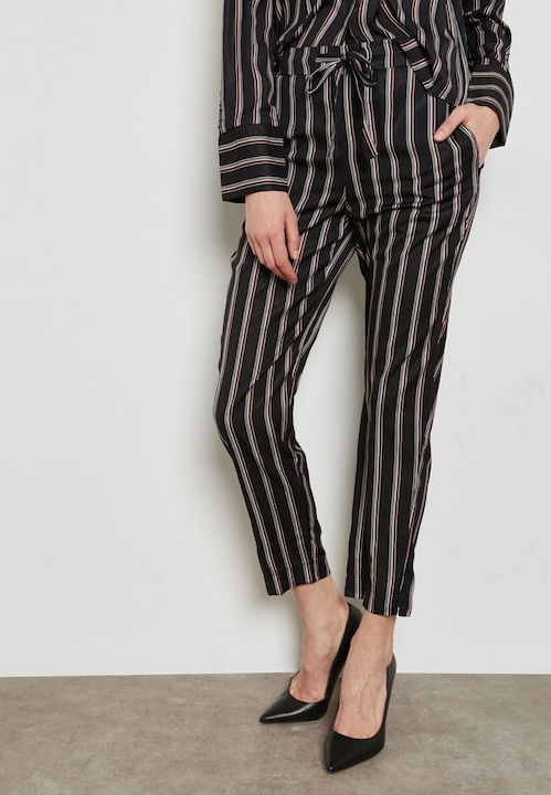 Pantaloni dama, Mango, satin, buzunare, negru