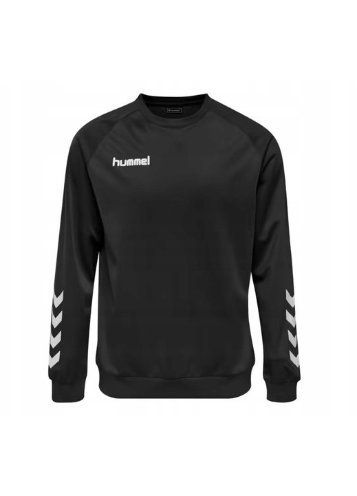 Gyermek sport pulóver, Hummel, fekete, hosszú ujjú, logóval, 116 CM