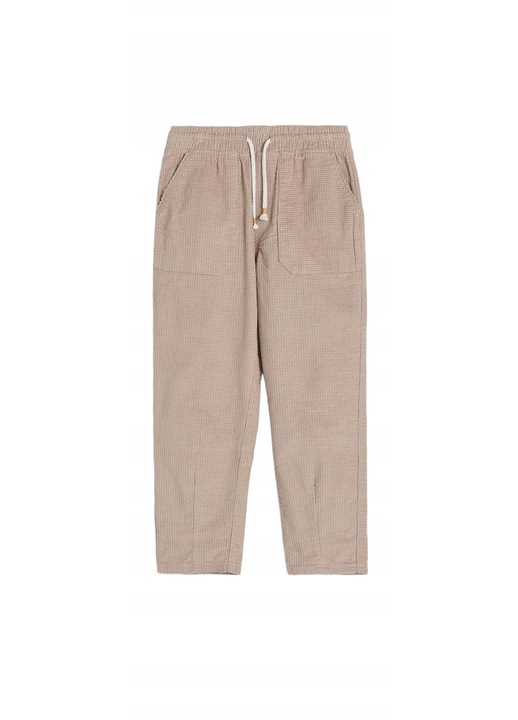 Pantaloni copii, Reserved, bej, 100% bumbac, cu picior conic, cu buzunare, 164 CM