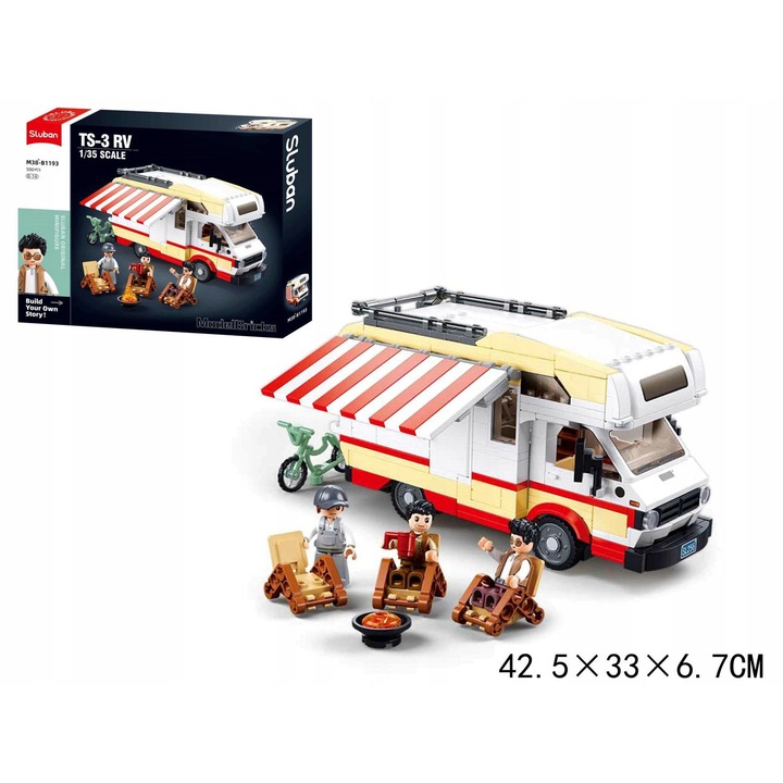 Kamper TS-3 építőkészlet, 506 darab, 3 figura, 19,1cm, többszínű