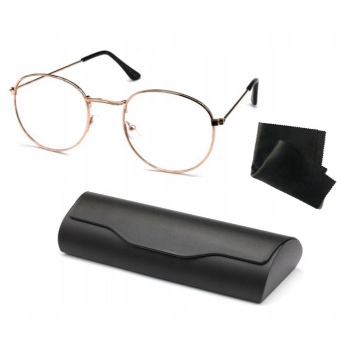 Ochelari de vedere, REV506K-16, ZLAT, negru dimensiuni 5x21cm, set cu etui si stergator