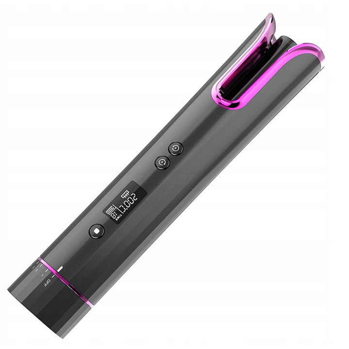 Automata hajcsavaró, kerámia, LCD, USB, akkumulátor