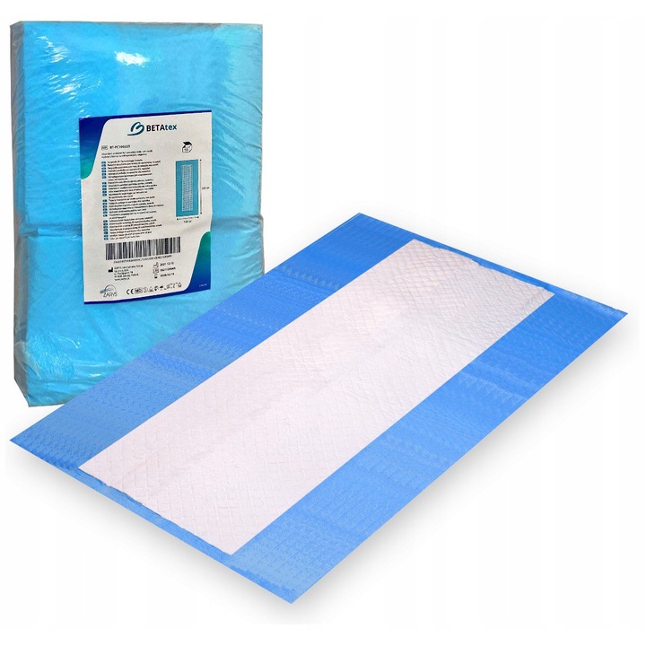 Pachet de 10 scutece absorbante ZARYS 100x225 cm, pentru protectia patului, utilizare in ingrijirea persoanelor varstnice si copii