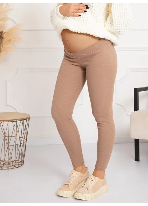Colanti Formommy, gravide, striati, cappuccino, bumbac, XL INTL
