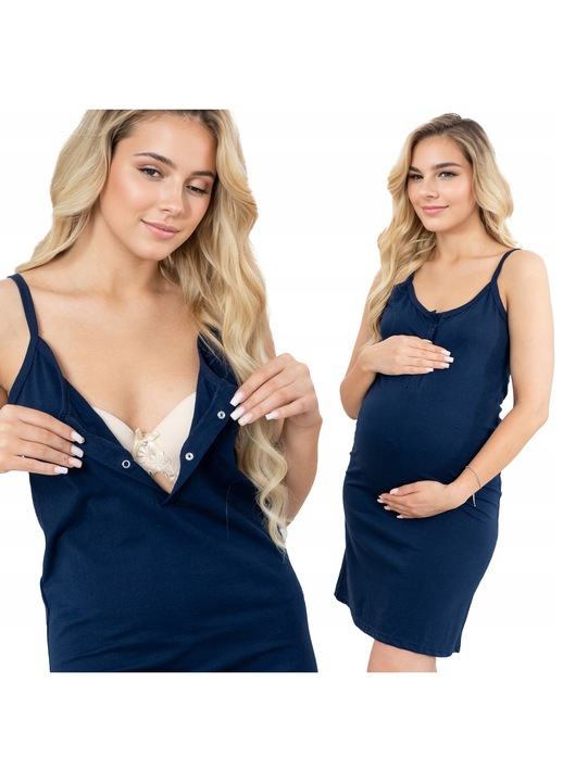 Pijama de noapte, Formommy, maternitate, alaptare, bleumarin, bumbac