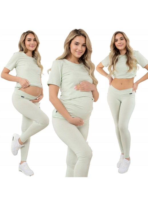 Colanti de gravida Formommy, pantaloni colanti, verde, elastic