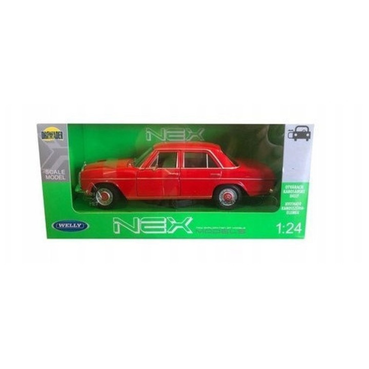Automacheta Mercedes Benz 220, Welly, metal, 1:24, rosu