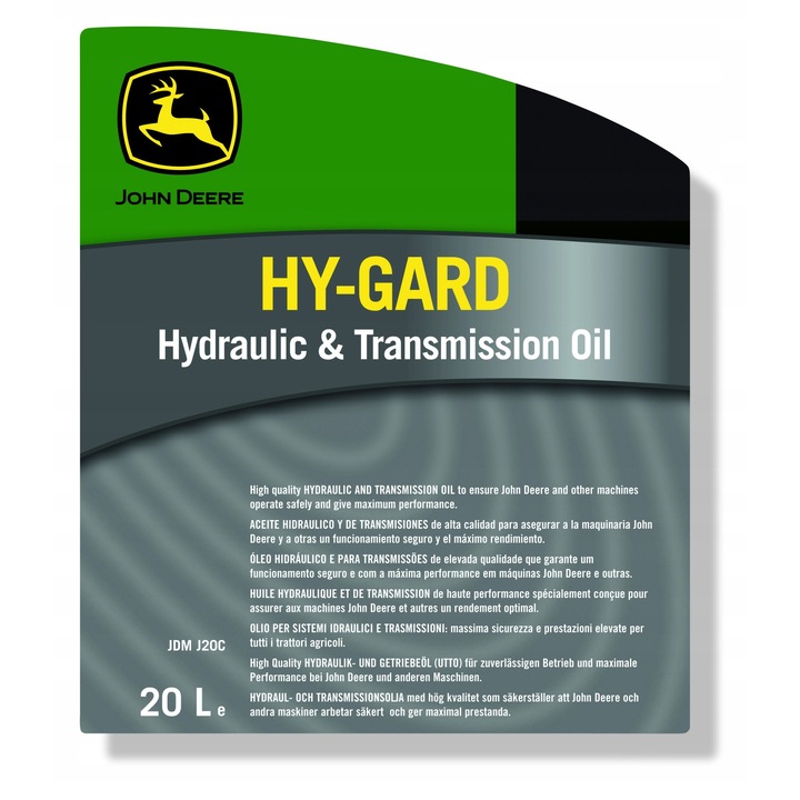 Olej hidraulic John Deere Hy Gard 20L, protectie impotriva coroziunii, capacitate 20l