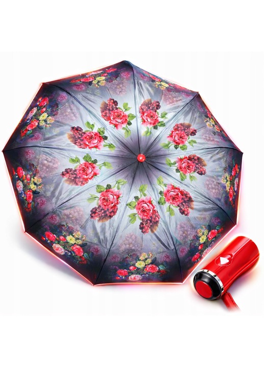 Umbrela femei, automatizata, mare, waterproof, 110cm, set cu husa