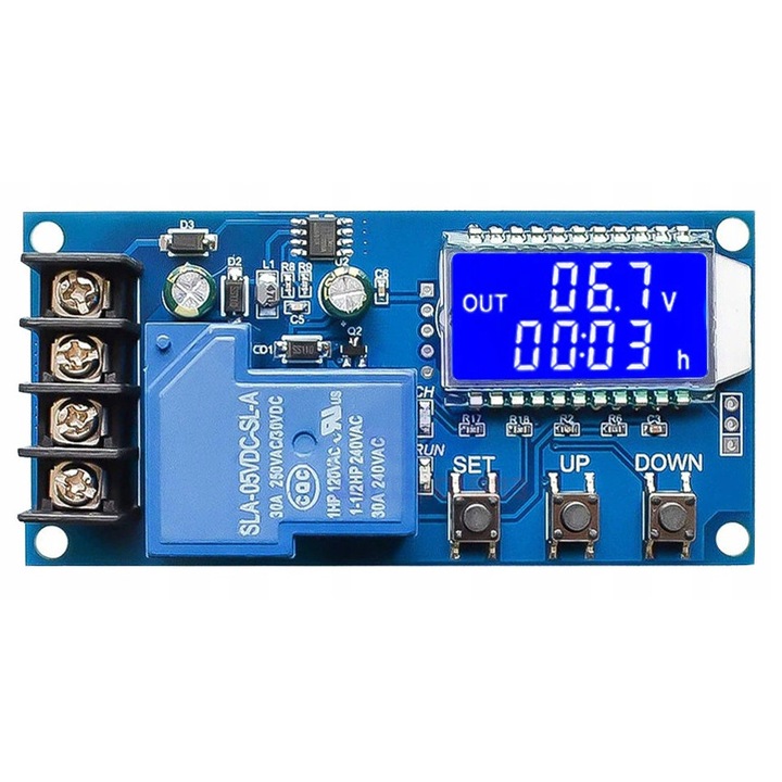 Модул контролер за зареждане на акумулатори Reball HW-749/XY-L30A, 6-60V, 30A, LCD, 92x45x25mm, комплект с монтажни стопери