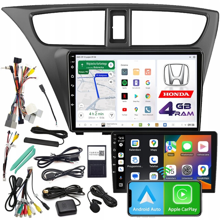 NCS D9 Android autórádió, 4GB, Honda Civic IX 2012-2017 modellekhez